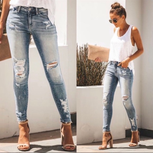 Denim - Kancan Skinny Light Wash Jeans